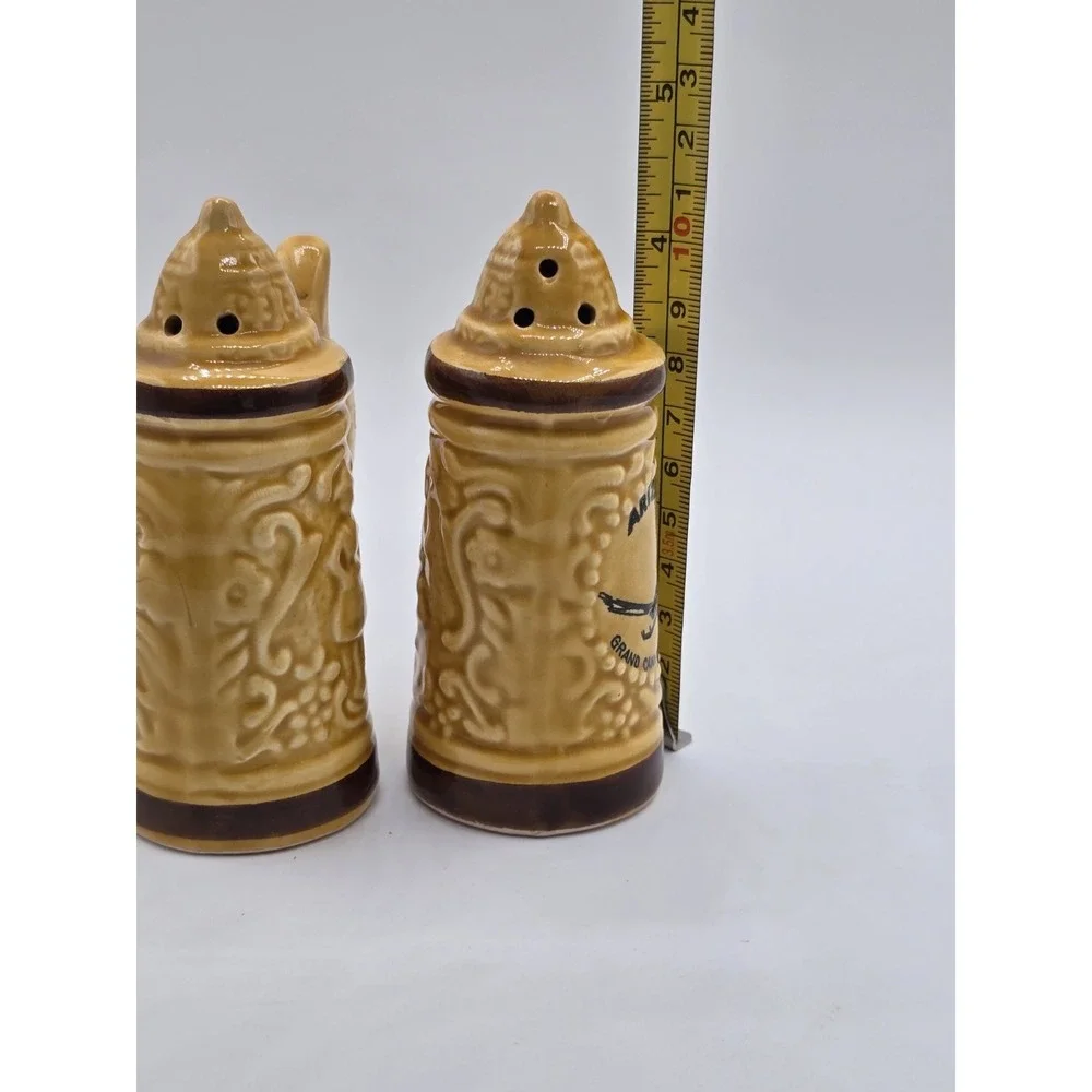 Arizona Roadrunner Stein Souvenir Salt and‎ Pepper Shakers Ceramic Japan Yellow